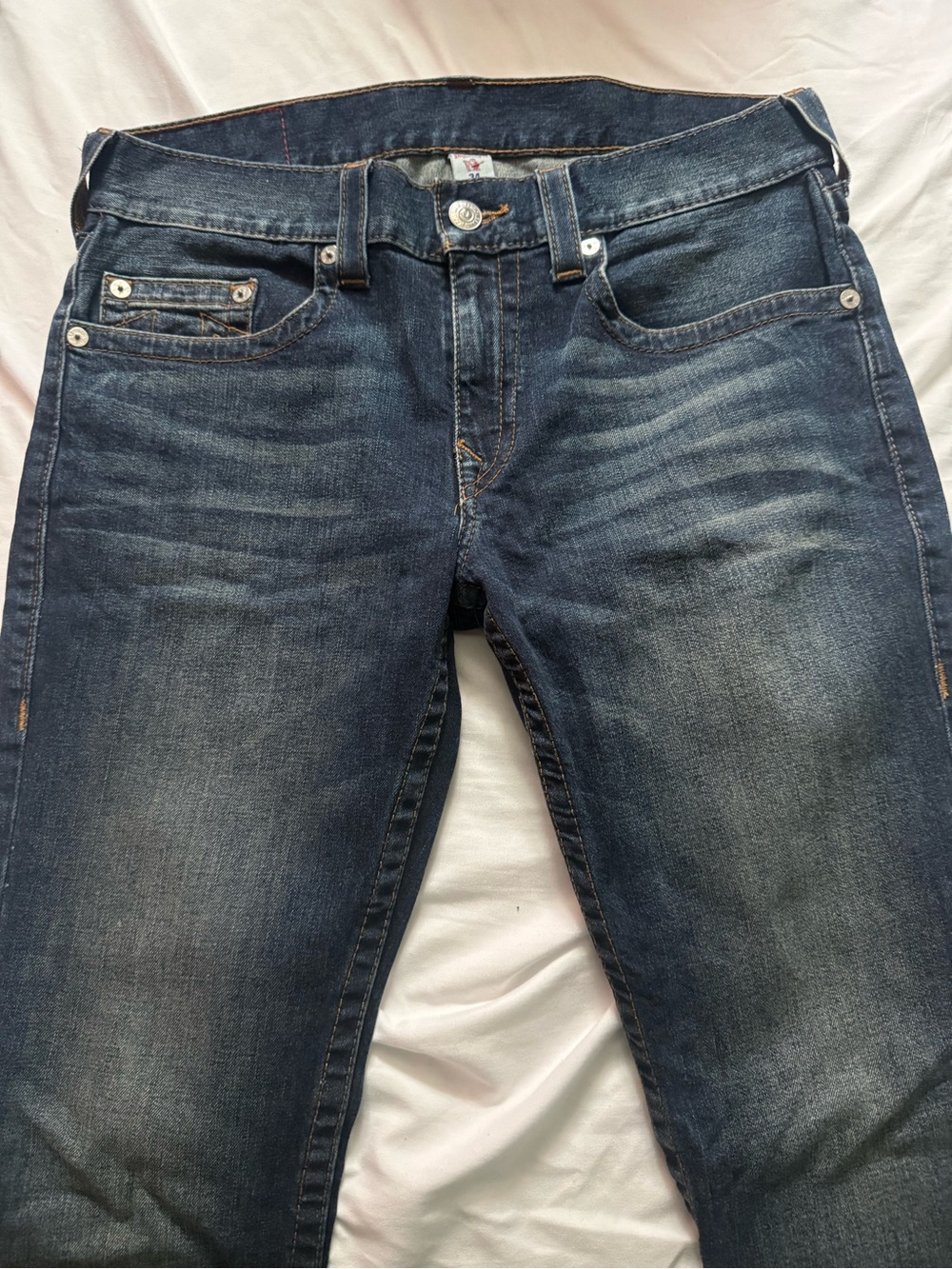 True Religion Men's Dark Indigo Straight Jeans